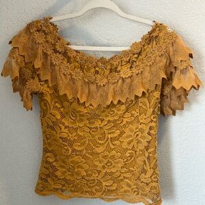 Vintage inspired Boho, lace, crochet, fairy, whimsical, cottage core top.